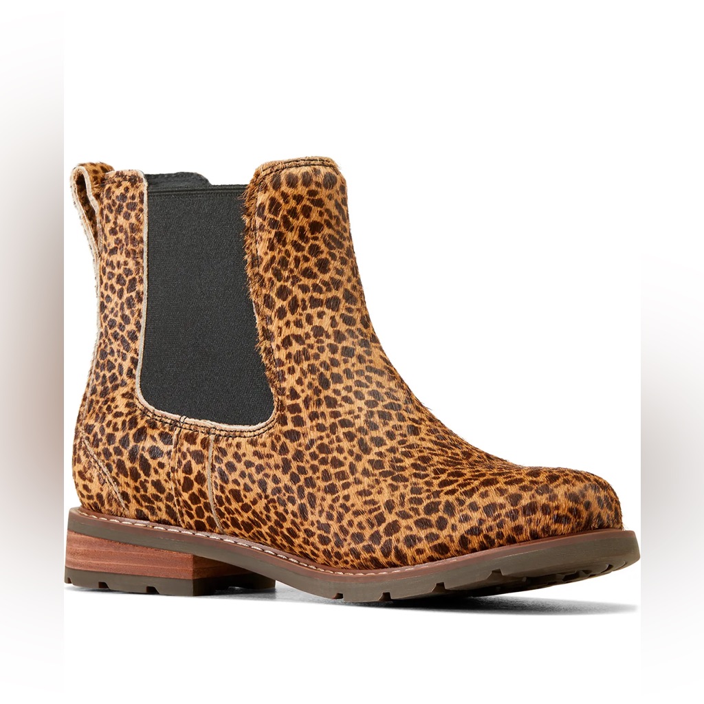 Ariat Ladies Wexford Chelsea Cheetah Hair On Boots Size 8.5